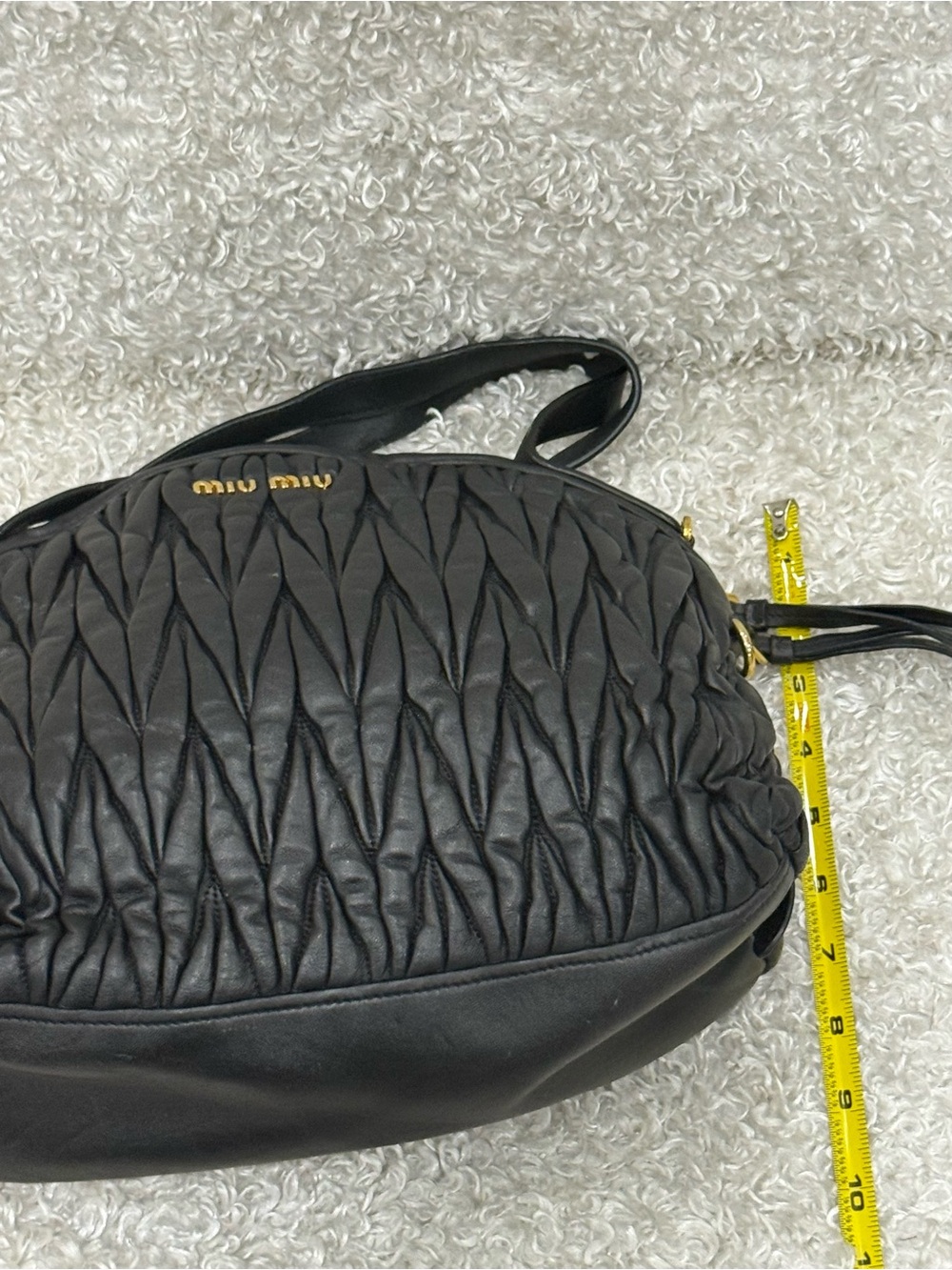 MIU MIU Matelasse Leather Handbag Shoulder Bag Black - Picture 11 of 16